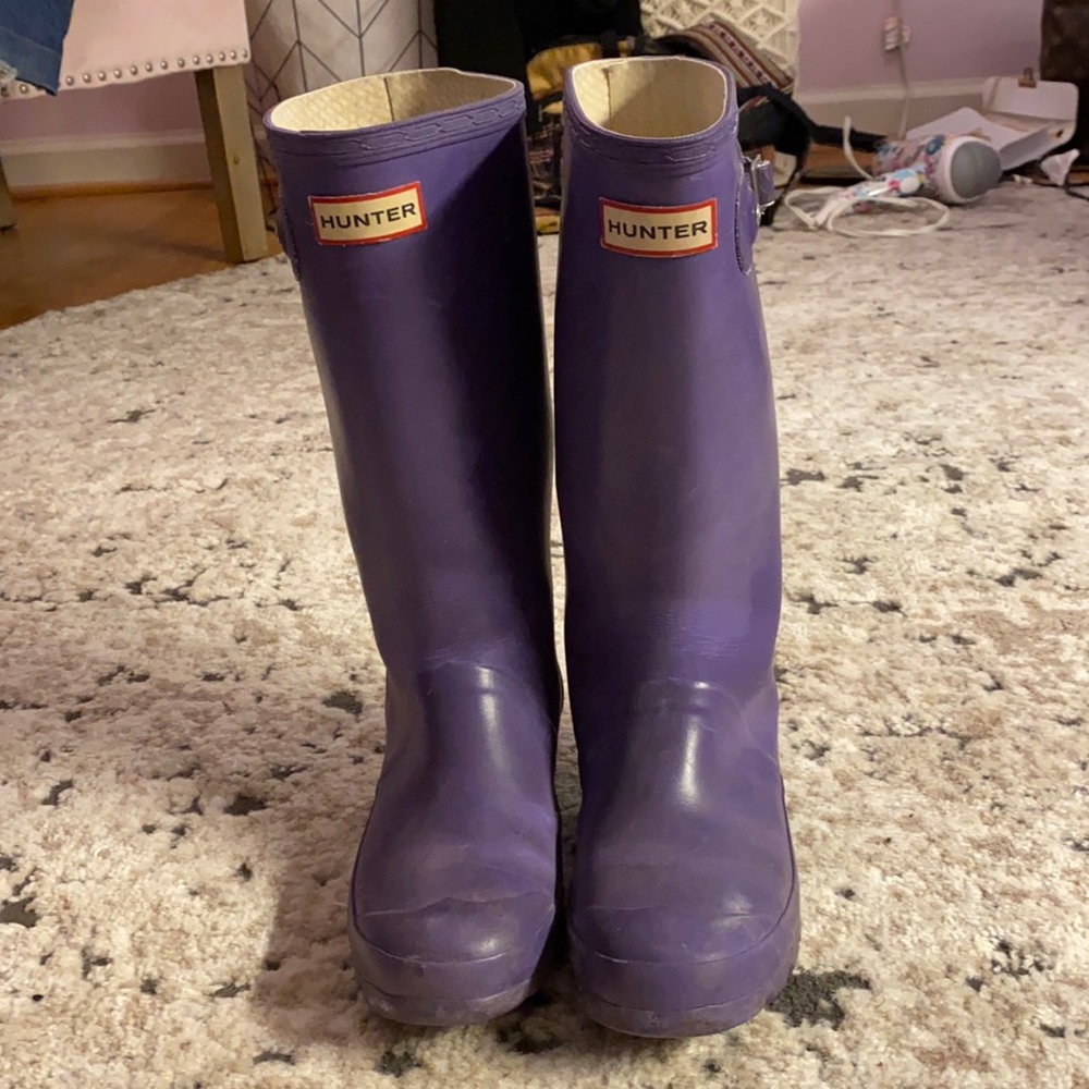 Purple hunter boots